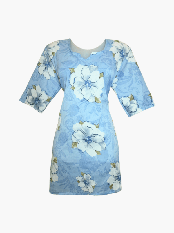 Bloom Whirl Floral Crushed Polyester Short Kurti Top