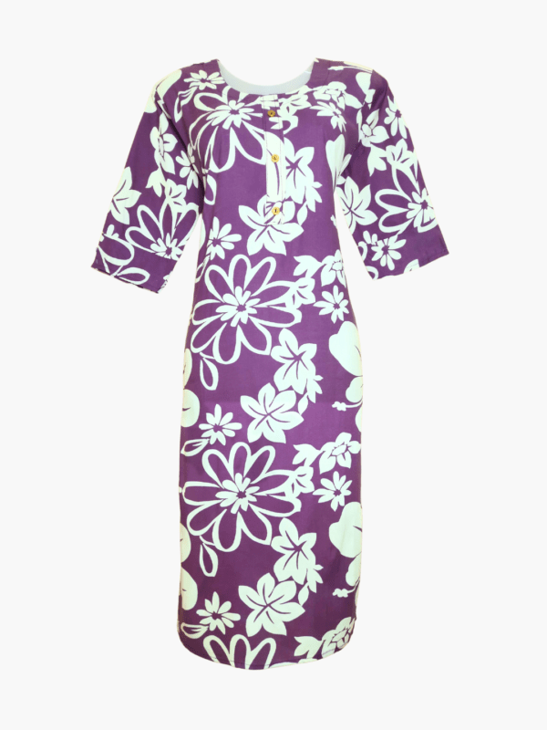 Viola Luxe Purple Rayon Printed Straight Kurti